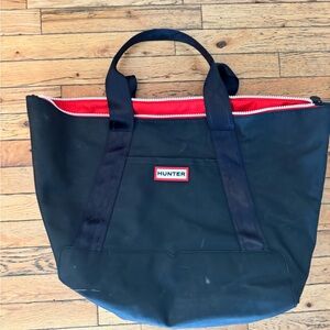 Hunter Black Duffel Bag with Red Trim